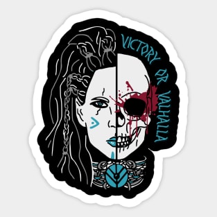 shieldmaiden skull Sticker